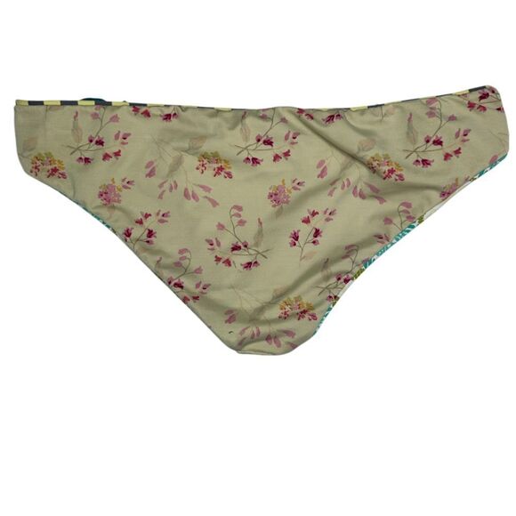 Maaji Reversible Floral Bikini Bottom With Ruched Lace Size M - Picture 8 of 10